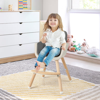 Convertible Wooden High Chair With Cushion, Light Gray High Chairs at Gallery Canada