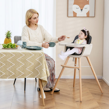 3-In-1 Convertible Wooden High Chair With Cushion, Black High Chairs at Gallery Canada