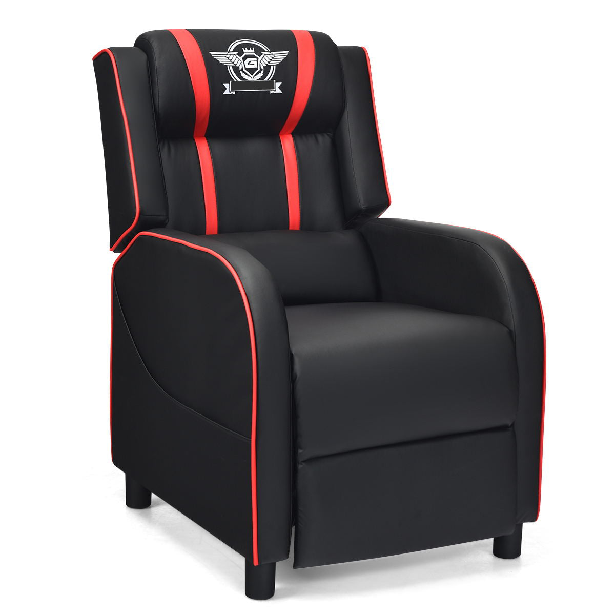 Massage Racing Gaming Single Recliner Chair, Red Gaming Chairs at Gallery Canada