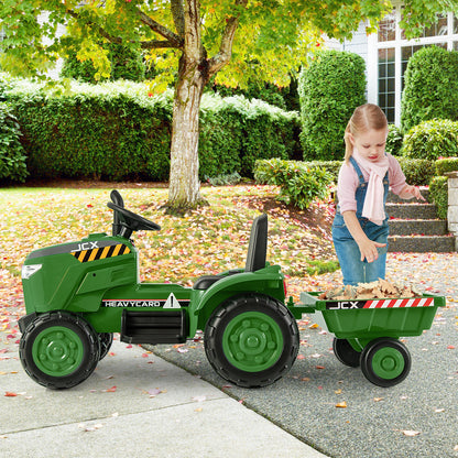 12V Kids Ride On Tractor With Trailer, Remote Control, Dark Green Powered Ride On Toys at Gallery Canada