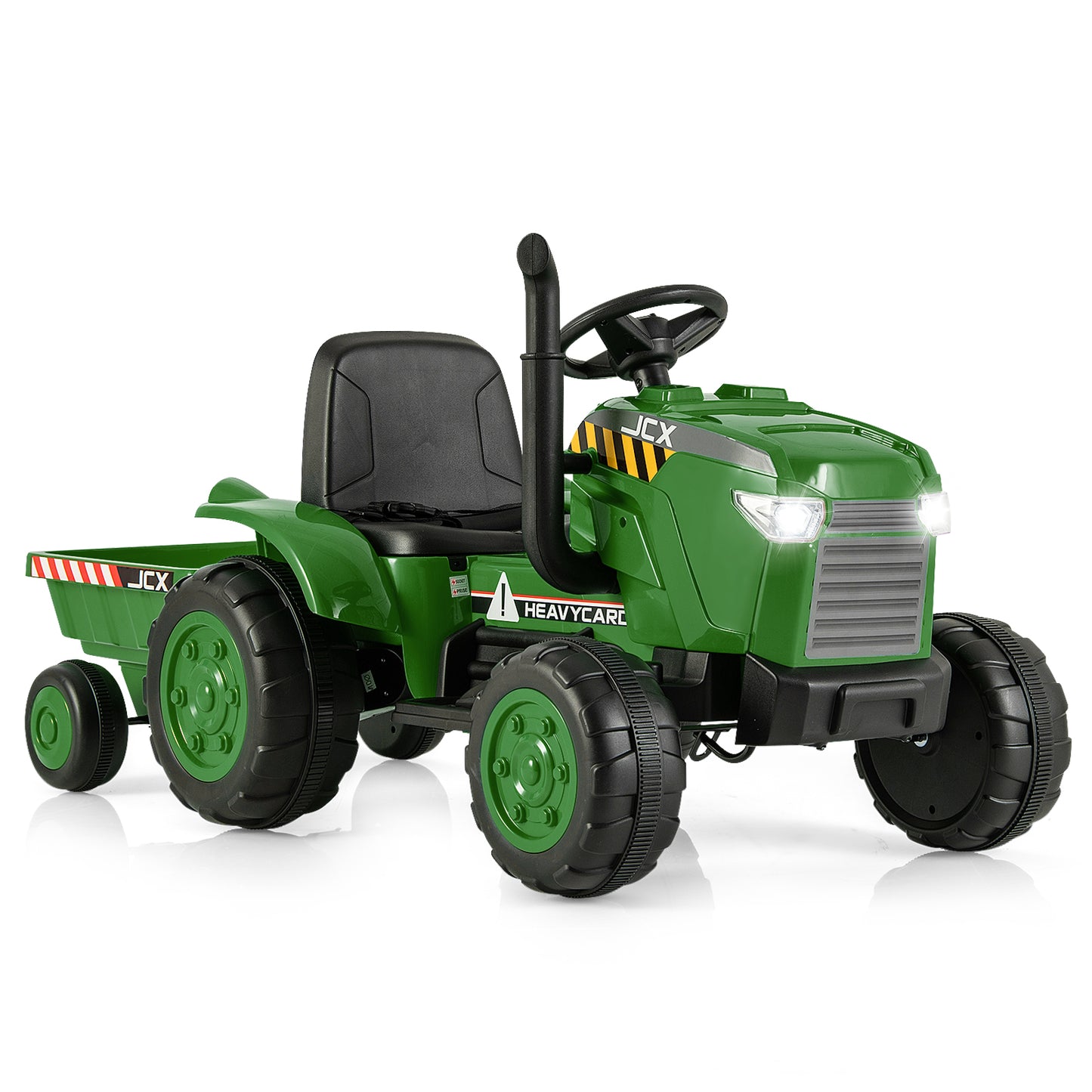 12V Kids Ride On Tractor With Trailer, Remote Control, Dark Green Powered Ride On Toys at Gallery Canada