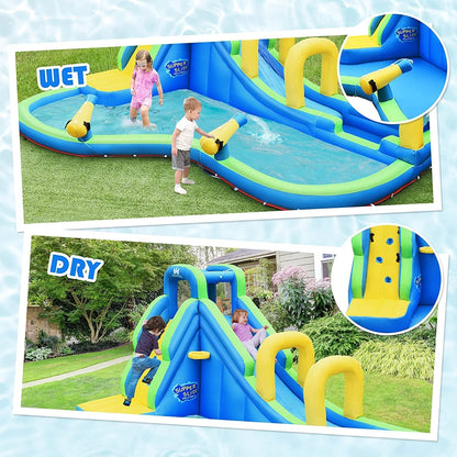 Inflatable Water Bounce, 735W Blower, Blue Bounce House at Gallery Canada