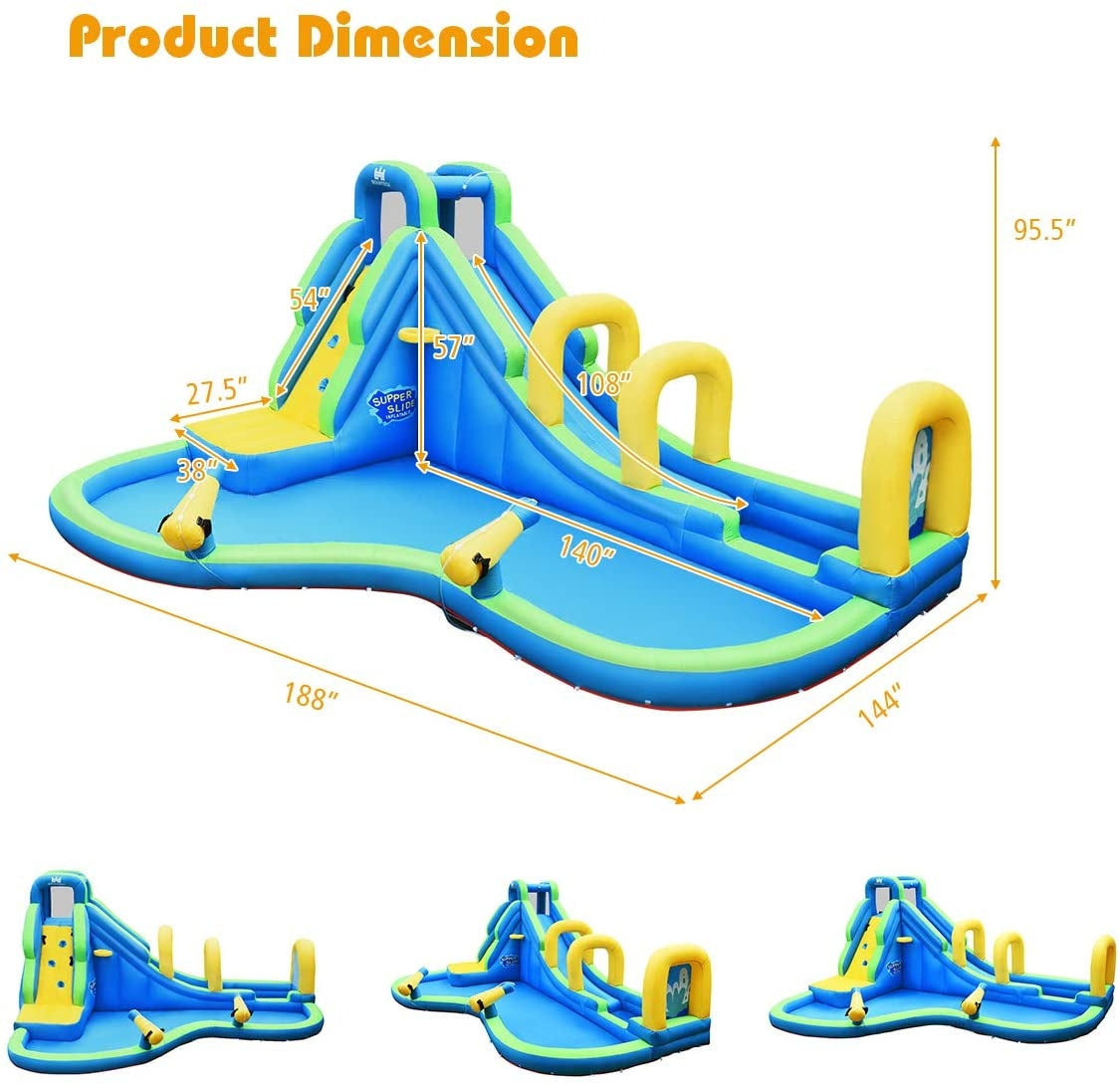 Inflatable Water Bounce, 735W Blower, Blue Bounce House at Gallery Canada