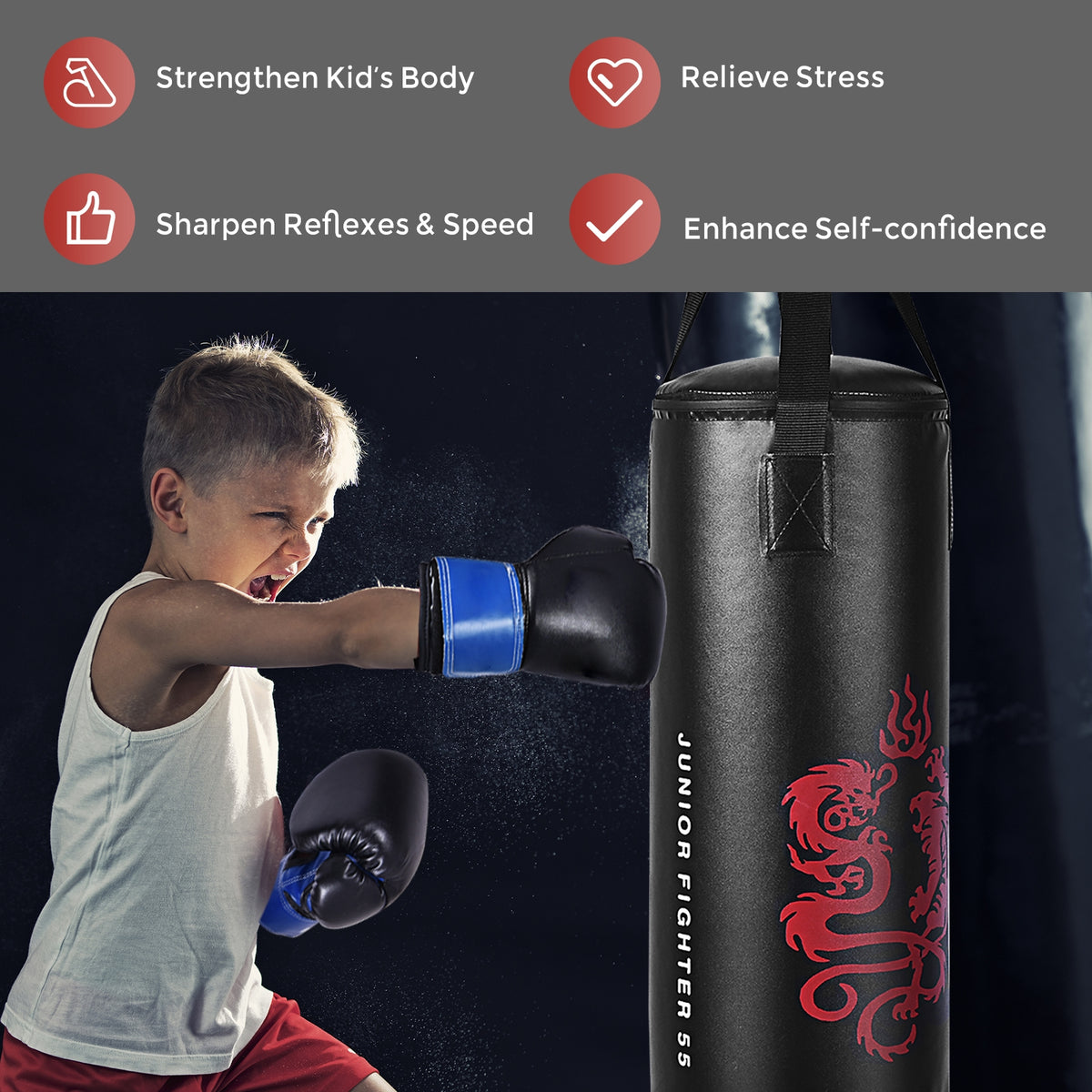 2 Feet Kids Gloves Skipping Rope Boxing Set, Black Boxing & Martial Arts at Gallery Canada
