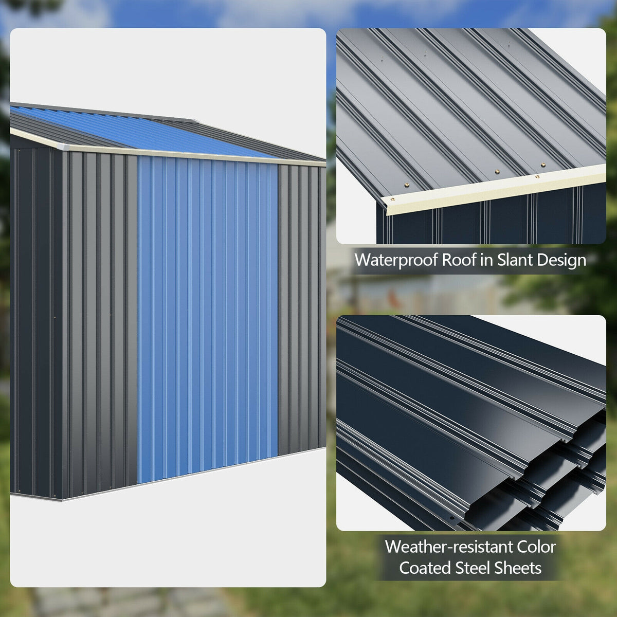 Outdoor Storage Shed Extension Kit, 9.1 Feet, Gray Sheds & Outdoor Storage at Gallery Canada