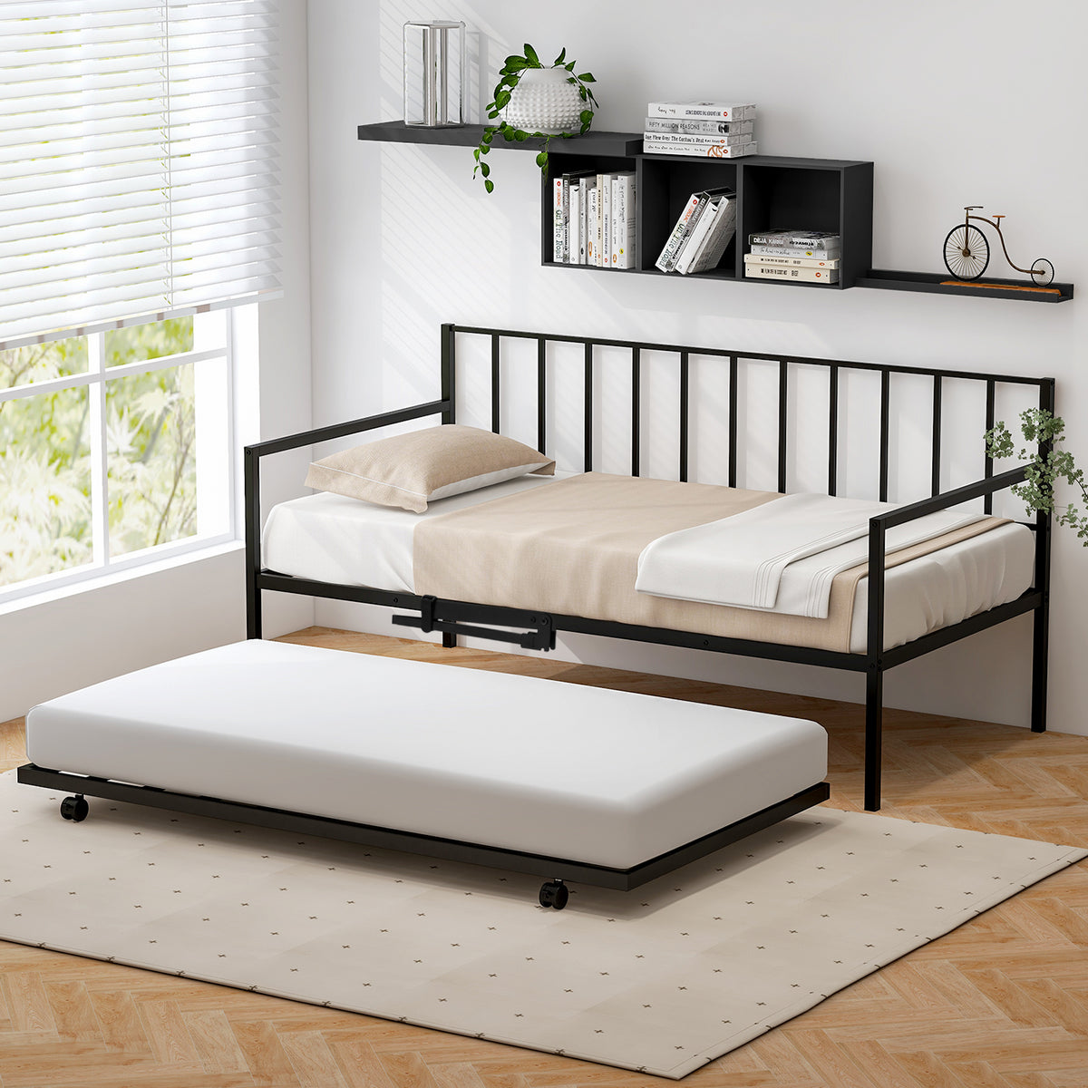 Twin Size Daybed And Trundle Frame Set, Black Trundle Bed Frame at Gallery Canada
