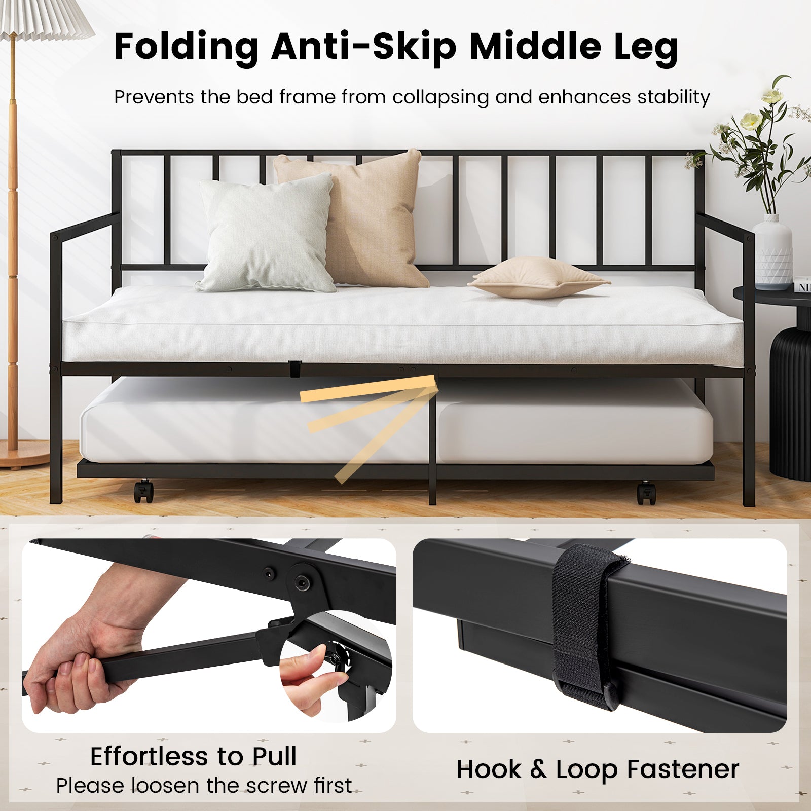 Twin Size Daybed And Trundle Frame Set, Black Trundle Bed Frame at Gallery Canada