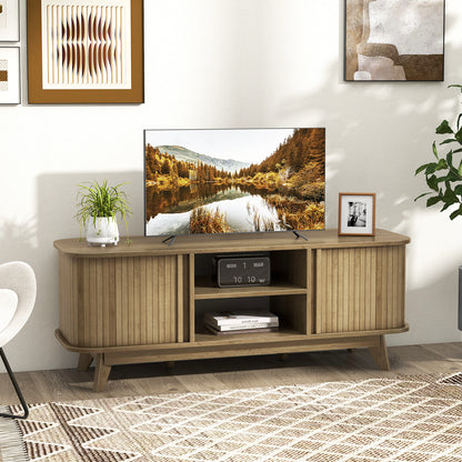 TV Stand For 55-Inch TV, Media Console Table, Dual Sliding Doors, Oak Entertainment Centers & TV Stands at Gallery Canada