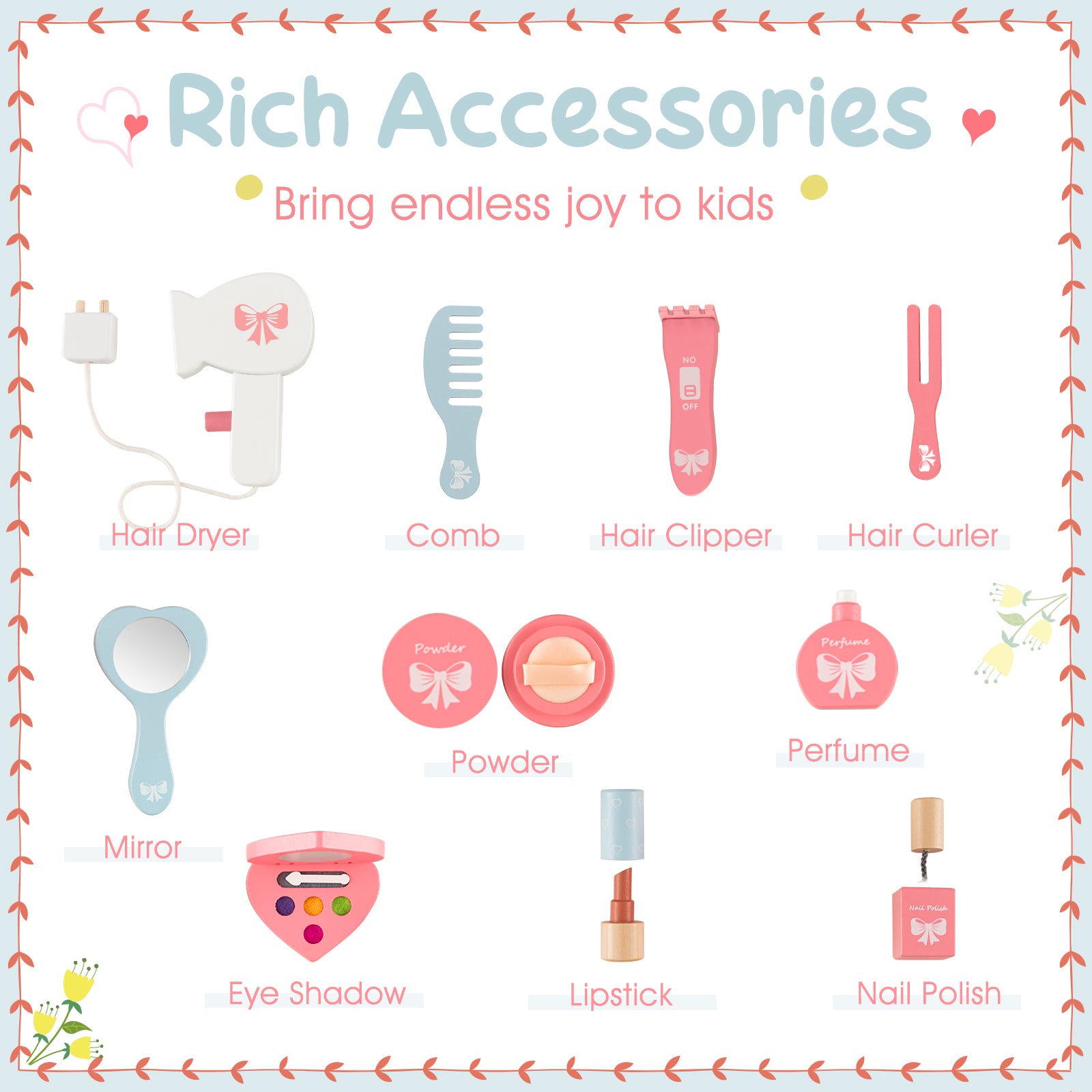 Kids Princess Makeup Table And Chair Set, White Kids Vanities at Gallery Canada