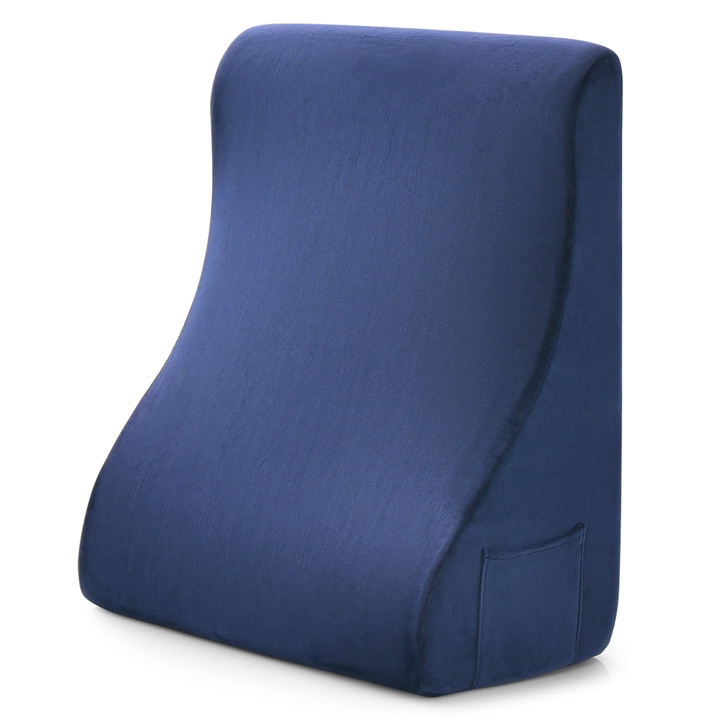 Bed Wedge Pillow With Tablet Stand, Side Pockets, Navy Bedding Navy at Gallery Canada