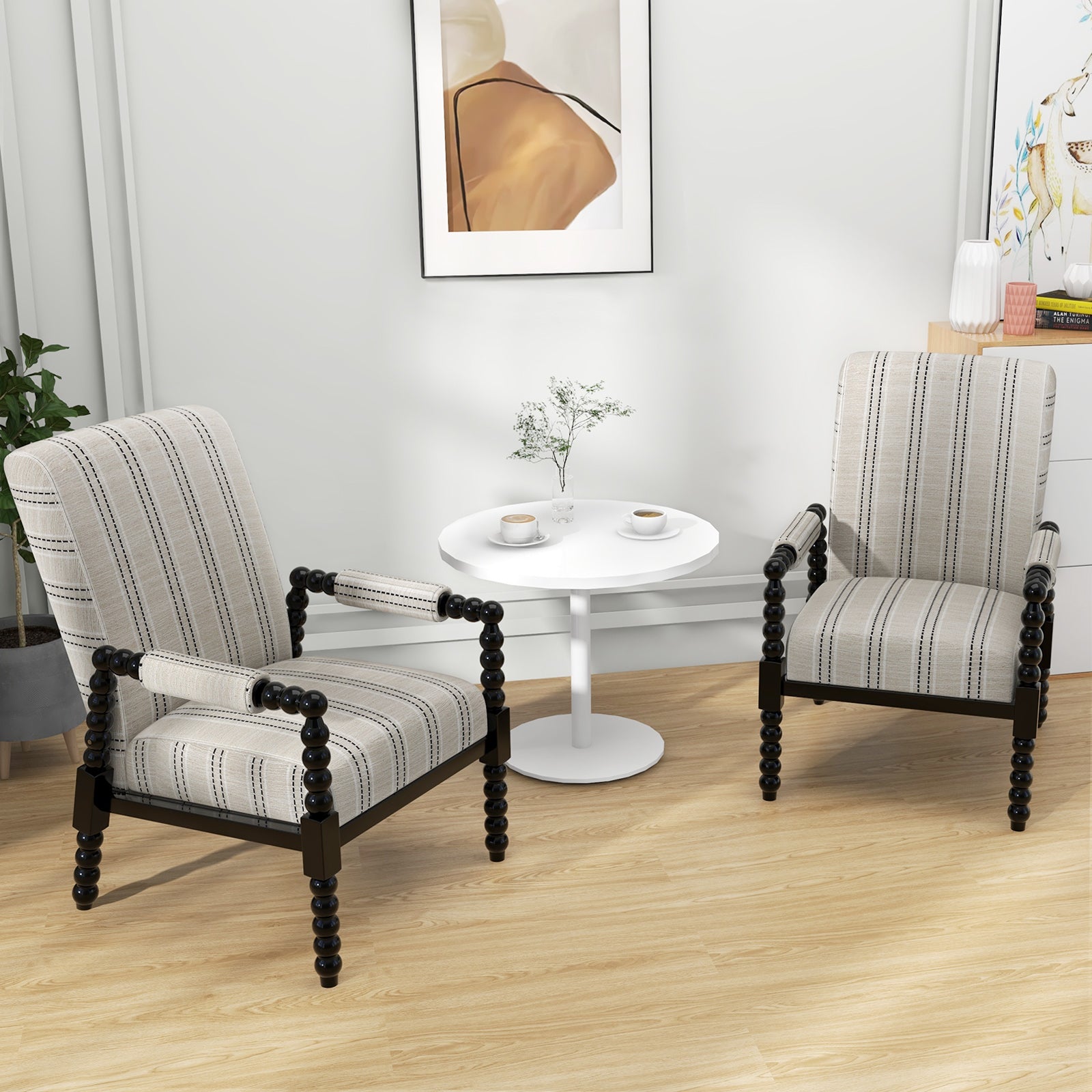 Upholstered Accent Chair, Rubber Wood Frame, Living Room, Beige Accent Chairs at Gallery Canada