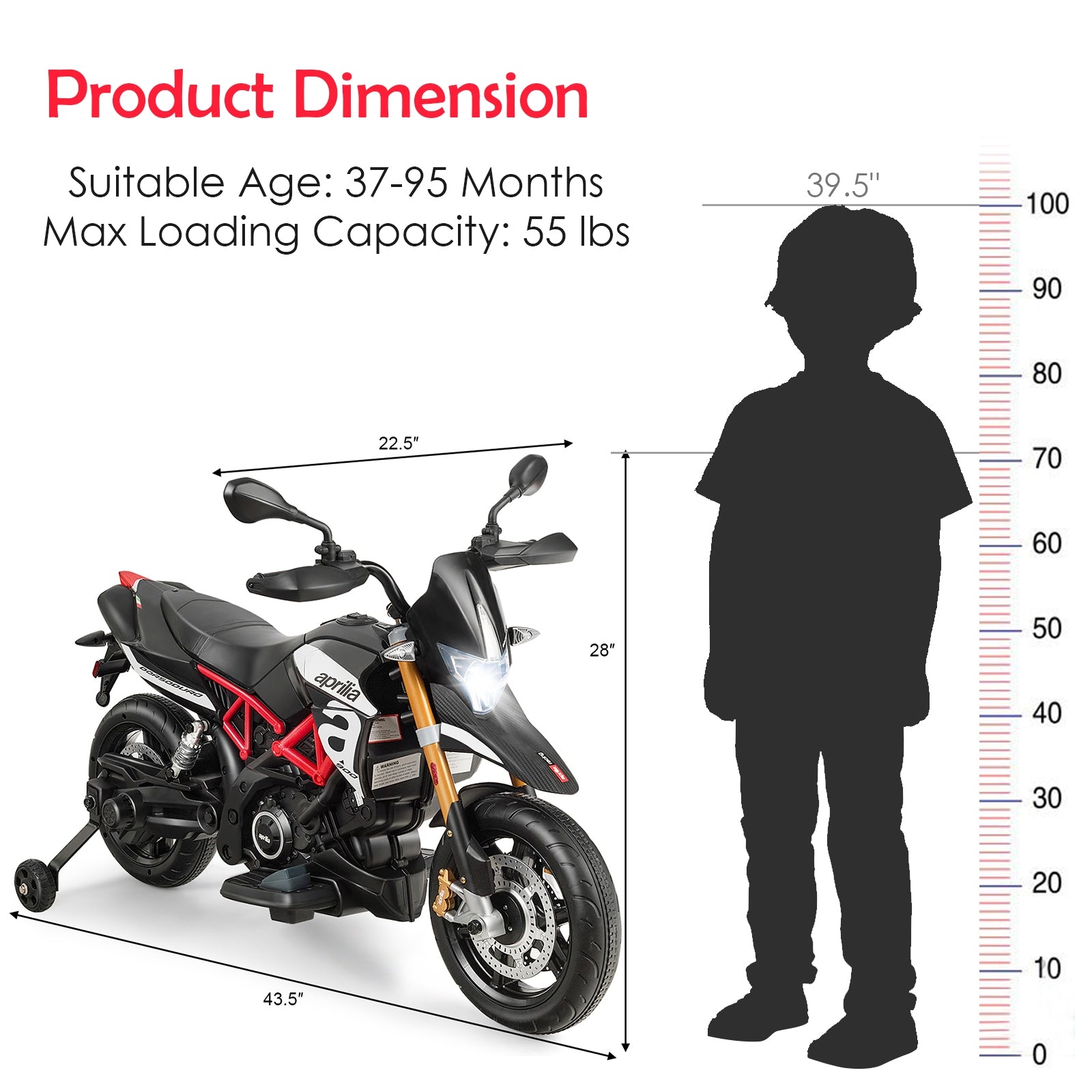 12V Kids Ride-On Motorcycle, With Sounds And Music, Black Powered Ride On Toys at Gallery Canada