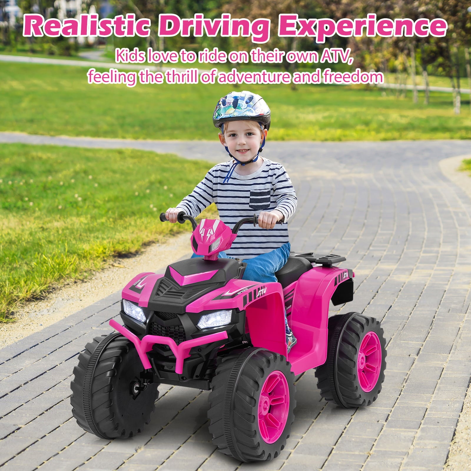 24V Kids Electric ATV, For Toddlers 3-8 Years, Pink Powered Ride On Toys at Gallery Canada