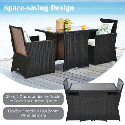 3 Piece Patio Rattan Furniture Set, White Patio Conversation Sets at Gallery Canada