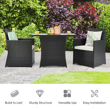3 Piece Patio Rattan Furniture Set, White Patio Conversation Sets at Gallery Canada