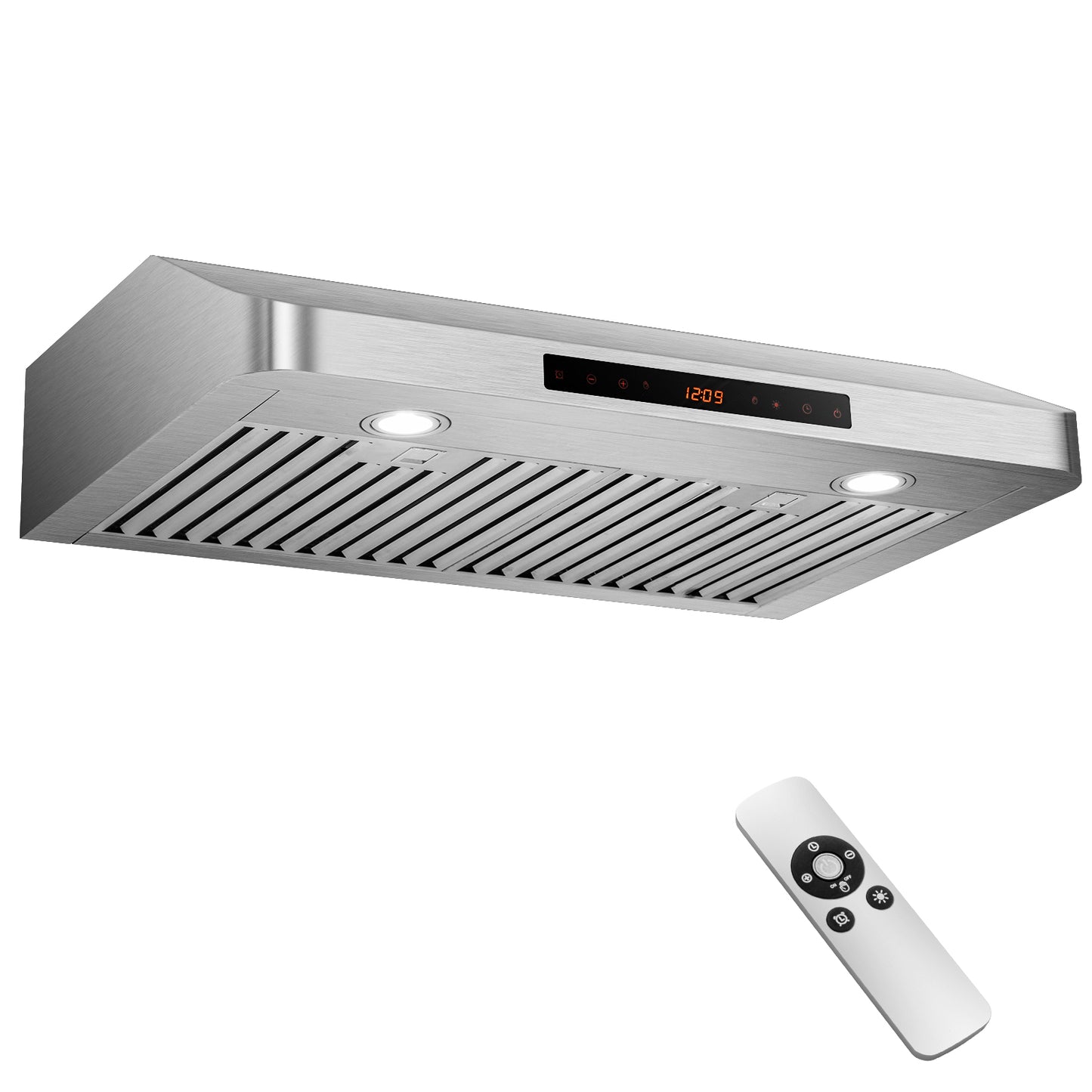 35.5/29.5 Inch Under Cabinet Range Hood, 900 CFM Kitchen Vent, 4 Fan Speed, Silver Kitchen Appliances at Gallery Canada