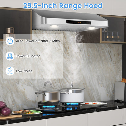 35.5/29.5 Inch Under Cabinet Range Hood, 900 CFM Kitchen Vent, 4 Fan Speed, Silver Kitchen Appliances at Gallery Canada