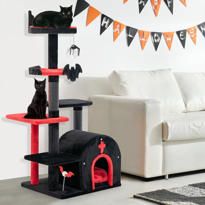 Gothic Cat Tree, 53 Inch Tall, Cat Tower With Bed And Arch Condo, Black Cat Trees Condos & Scratchers at Gallery Canada