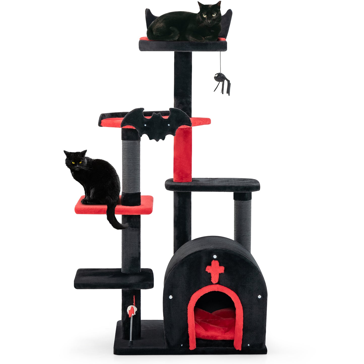 Gothic Cat Tree, 53 Inch Tall, Cat Tower With Bed And Arch Condo, Black Cat Trees Condos & Scratchers at Gallery Canada