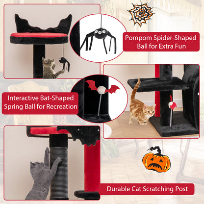 Gothic Cat Tree, 53 Inch Tall, Cat Tower With Bed And Arch Condo, Black Cat Trees Condos & Scratchers at Gallery Canada
