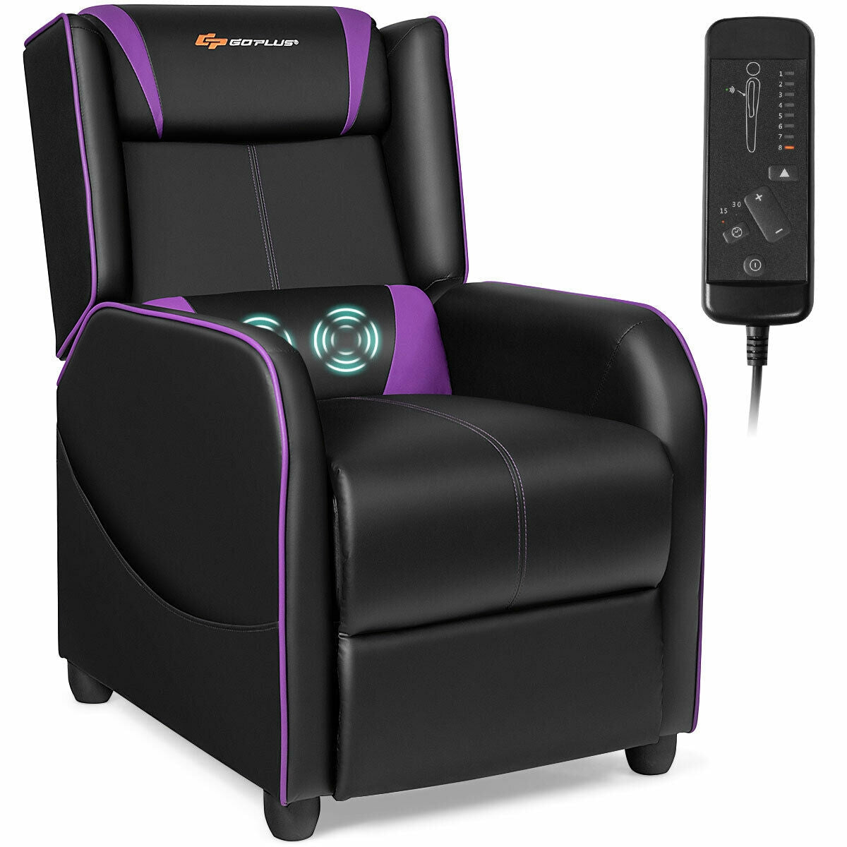 Massage Gaming Recliner Chair, Purple Gaming Chairs at Gallery Canada