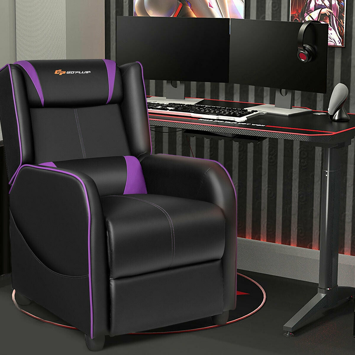 Massage Gaming Recliner Chair, Purple Gaming Chairs at Gallery Canada