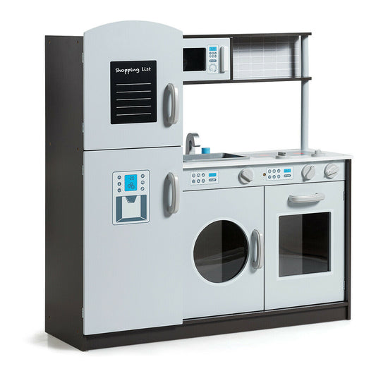 Kids Pretend Play Kitchen Set, Gray Play Kitchen Sets Gray at Gallery Canada