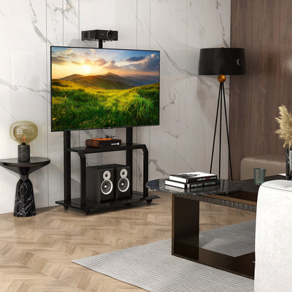 Mobile TV Stand With Camera Shelf, AV Shelves, 32-80 Inch, Black Entertainment Centers & TV Stands at Gallery Canada