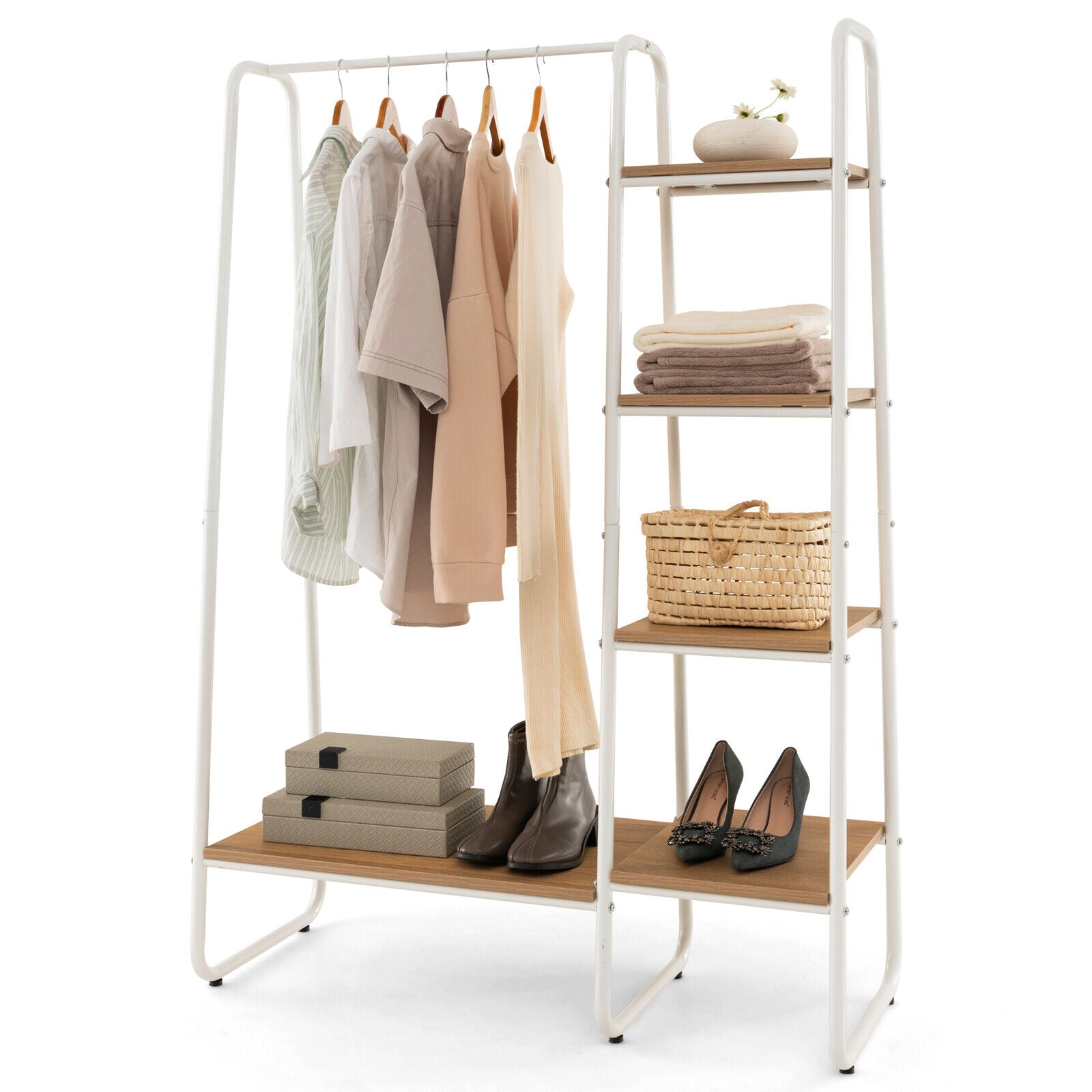 Clothes Rack, Free Standing Storage Tower, Metal Frame, Natural Clothing & Closet Storage at Gallery Canada