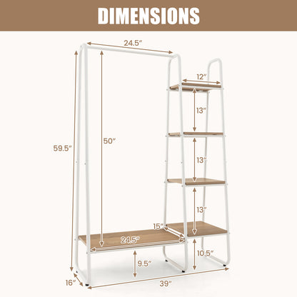 Clothes Rack, Free Standing Storage Tower, Metal Frame, Natural Clothing & Closet Storage at Gallery Canada