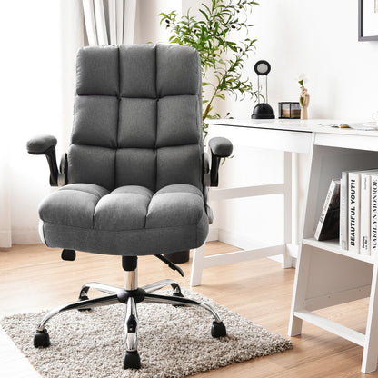 Adjustable Swivel Office Chair, High Back, Flip-Up Arm, Gray Leisure Chairs at Gallery Canada