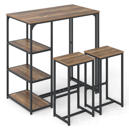 3-Piece Bar Table Set, 2 Bar-Height Dining Table, 2 Stools, Brown Dining Room Sets at Gallery Canada