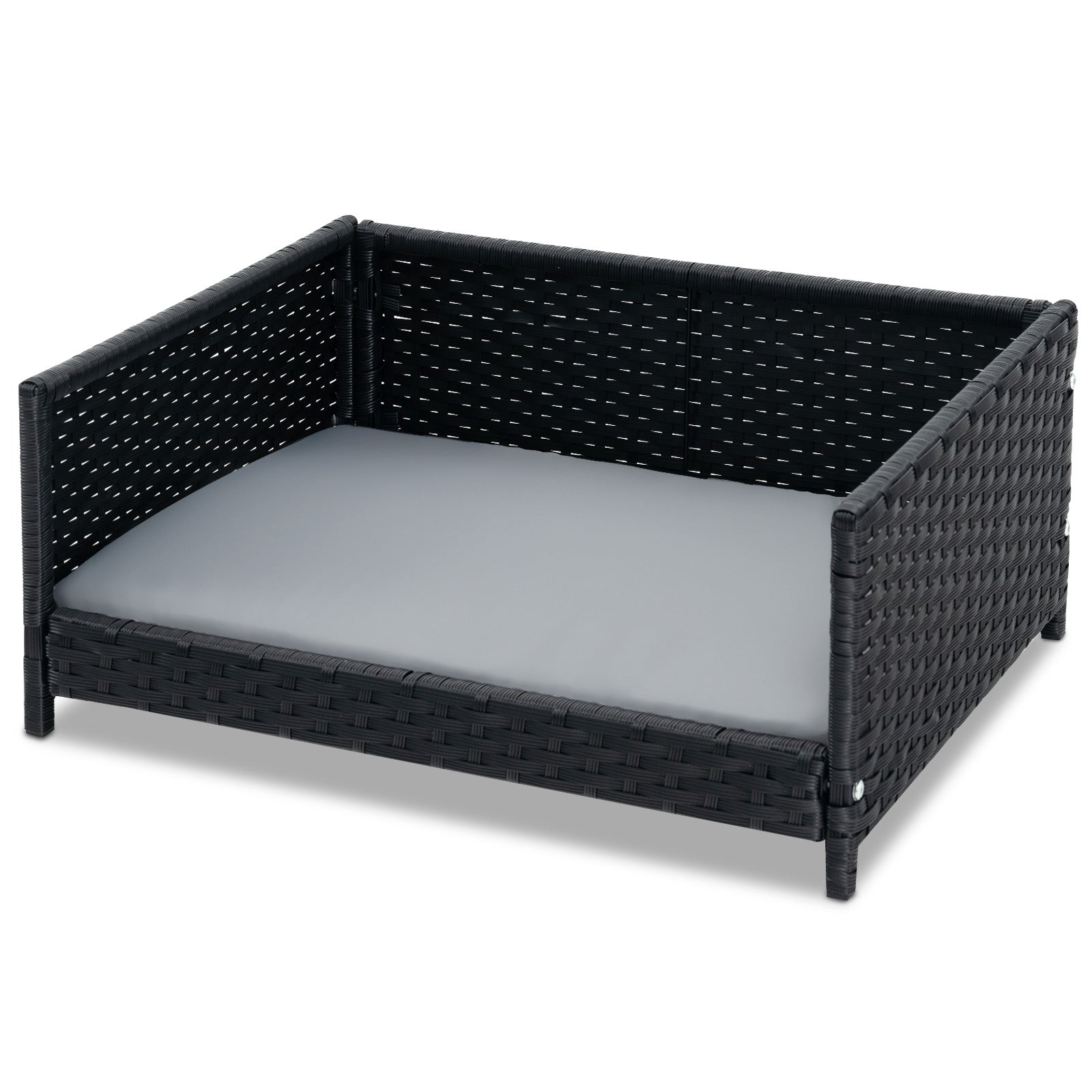 Rattan Dog Bed, Waterproof Cushion, Medium Small, Gray Dog Supplies at Gallery Canada
