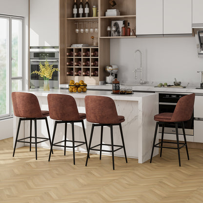 27 Inch Swivel Bar Stool Set, Counter Height, Padded Seat, And Brown, Black Bar Stools at Gallery Canada