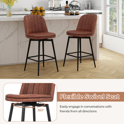 27 Inch Swivel Bar Stool Set, Counter Height, Padded Seat, And Brown, Black Bar Stools at Gallery Canada