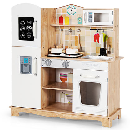 Wooden Kids Kitchen Playset, With Utensils And Sound, White Play Kitchen Sets at Gallery Canada