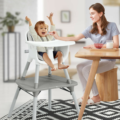 4-In-1 Baby Convertible Toddler Table Chair Set, Gray High Chairs at Gallery Canada