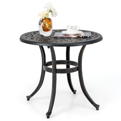 24 Inch Patio Side Table, Adjustable Footpads, Rustic Brown Patio Coffee Tables at Gallery Canada