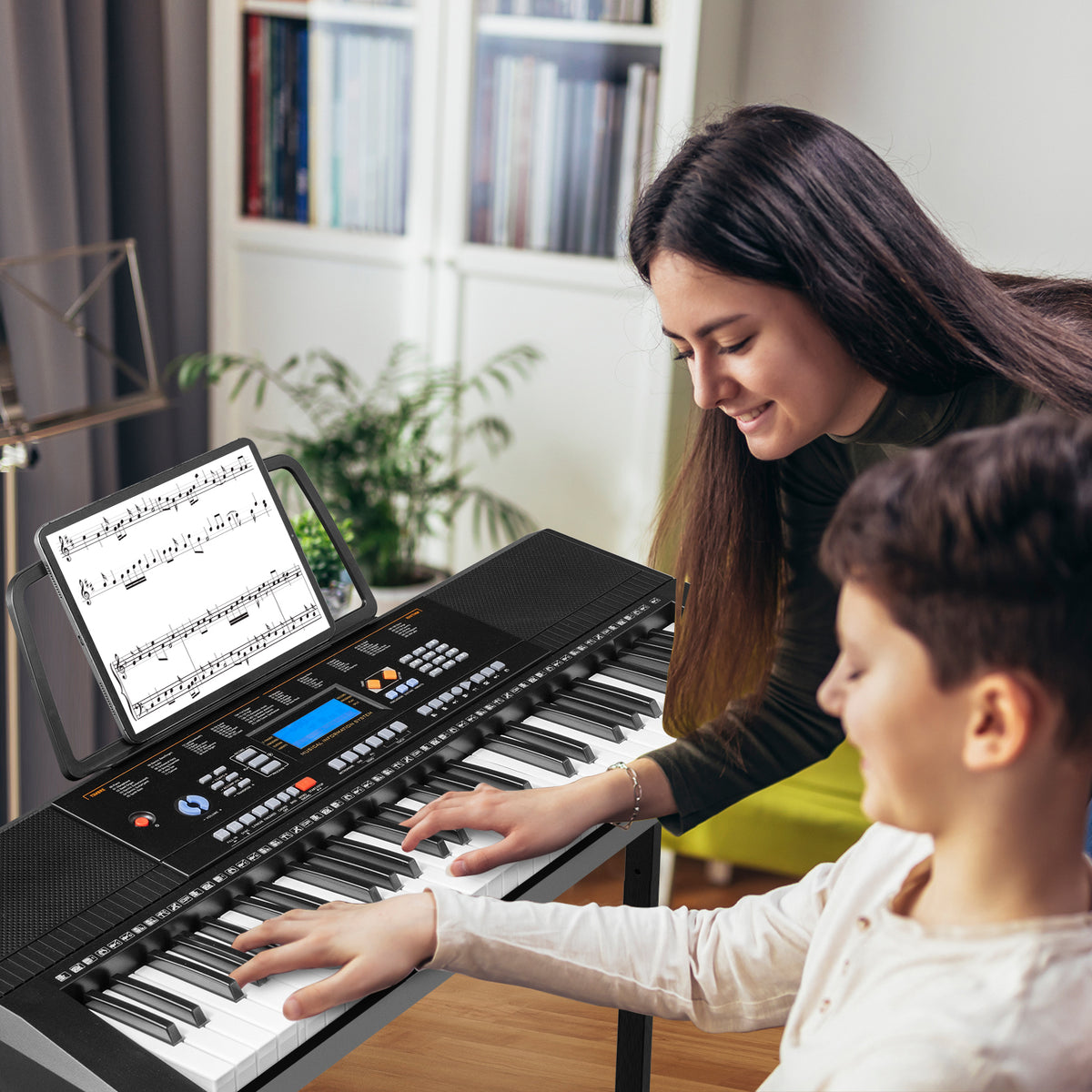 61-Key Electronic Keyboard Piano Set With Stand, Bench, Headphones, Black Pianos & Keyboards at Gallery Canada