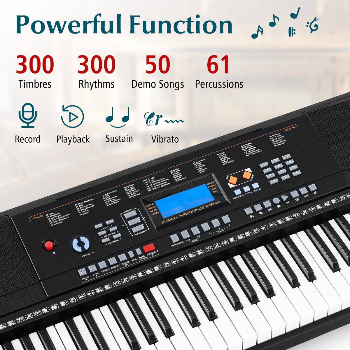 61-Key Electronic Keyboard Piano Set With Stand, Bench, Headphones, Black Pianos & Keyboards at Gallery Canada