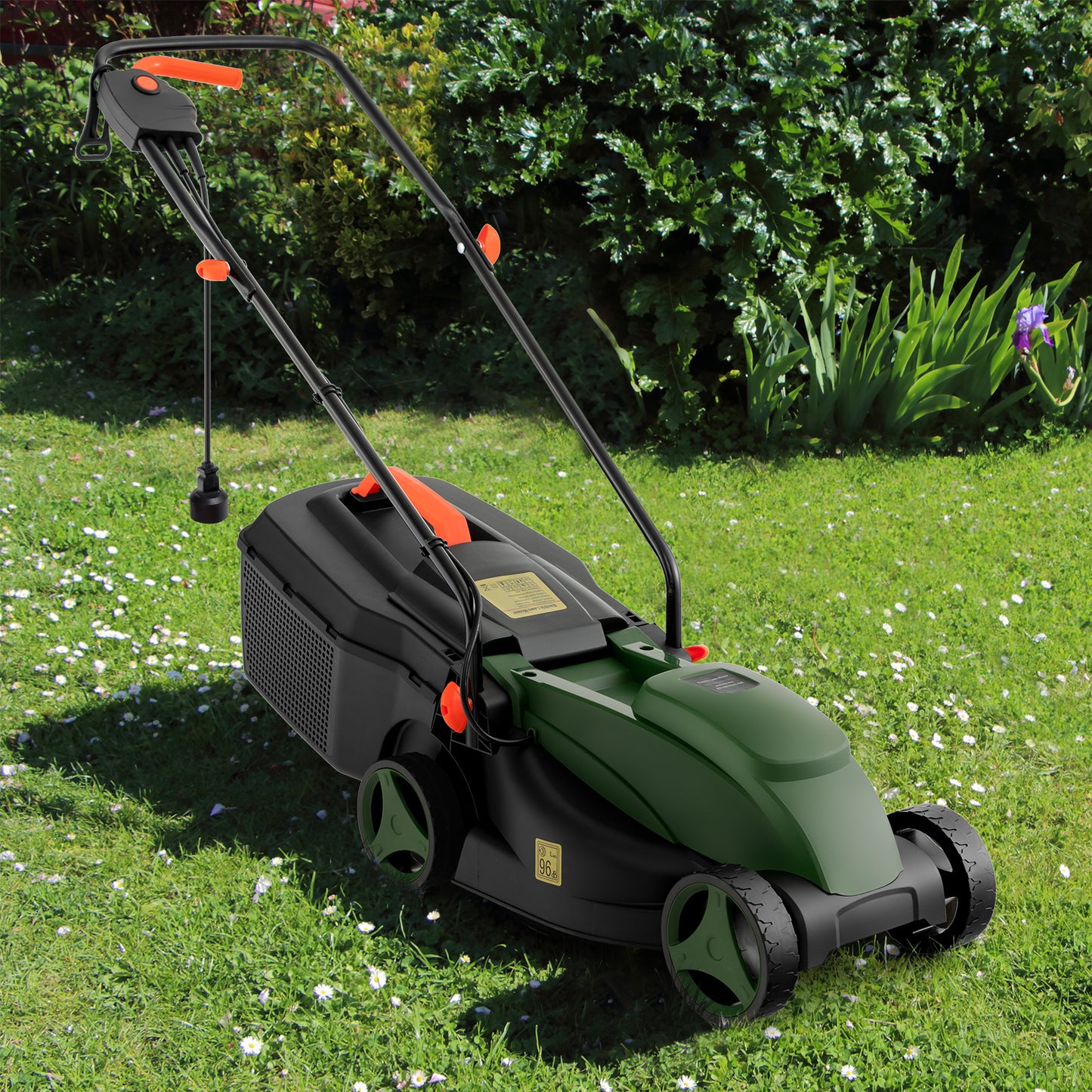 13 Inch Electric Corded Lawn Mower, 10 AMP, Collection Box, Blue Green Garden Tools at Gallery Canada