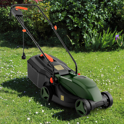 13 Inch Electric Corded Lawn Mower, 10 AMP, Collection Box, Blue Green Garden Tools at Gallery Canada