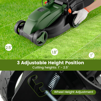 13 Inch Electric Corded Lawn Mower, 10 AMP, Collection Box, Blue Green Garden Tools at Gallery Canada