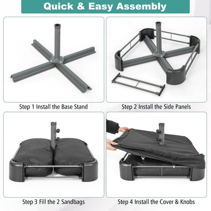 Fillable Umbrella Base With Sandbags And Cover, Black Outdoor Umbrella Bases at Gallery Canada