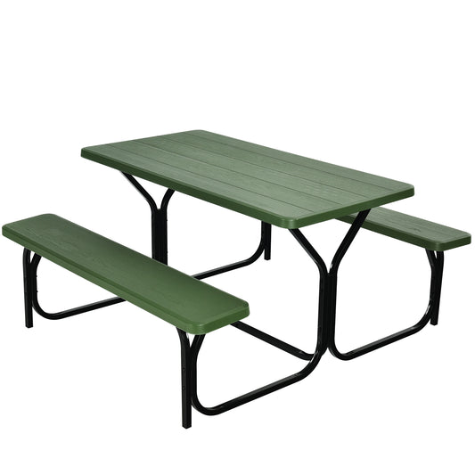 Picnic Table Bench Set, Outdoor Camping, Green Picnic Tables Green at Gallery Canada