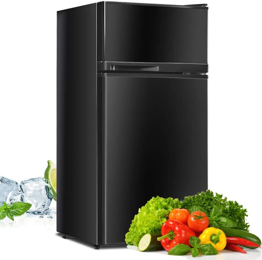 Compact Refrigerator, 2 Doors, Cold-Rolled Sheet, Black Refrigerators Black at Gallery Canada