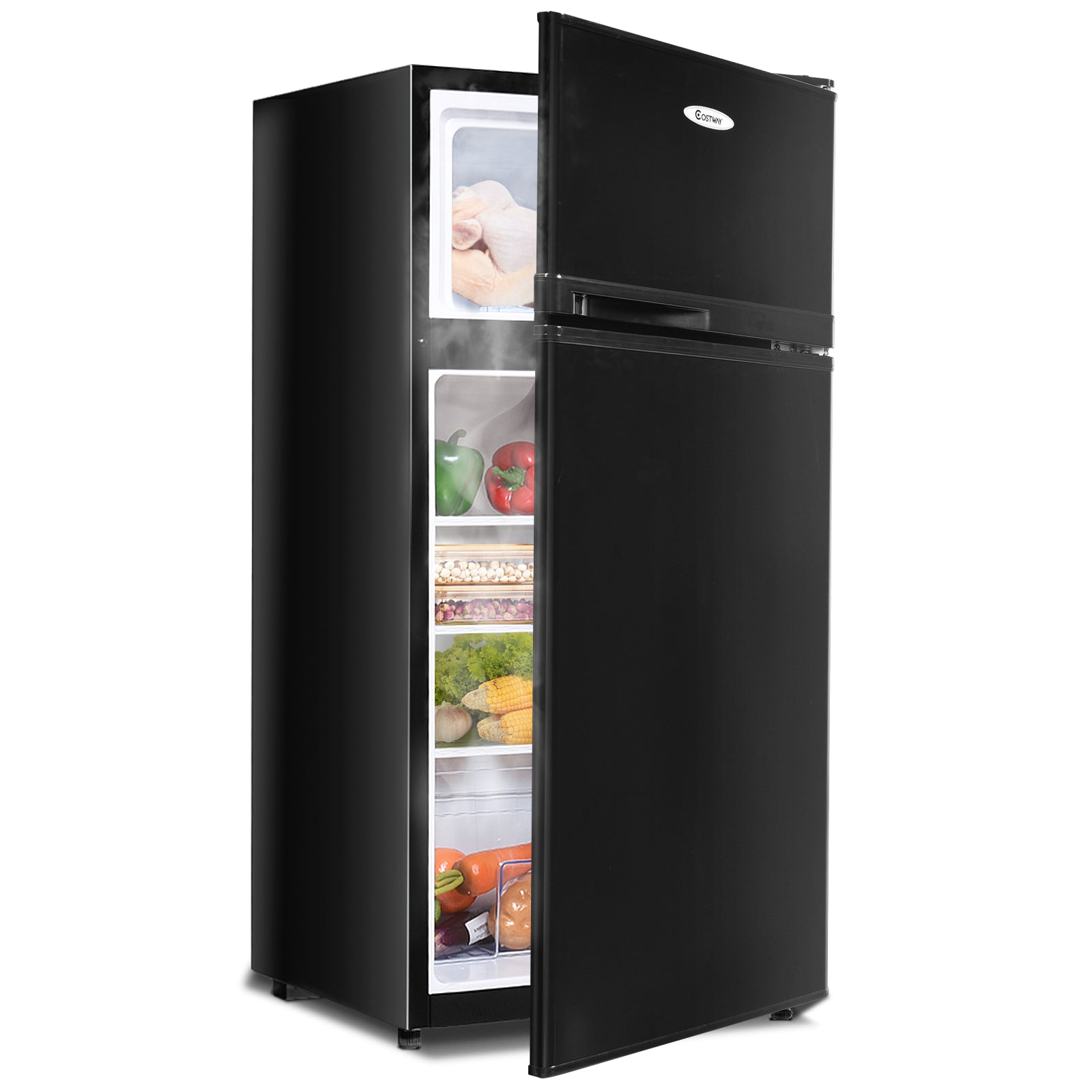 Compact Refrigerator, 2 Doors, Cold-Rolled Sheet, Black Refrigerators at Gallery Canada
