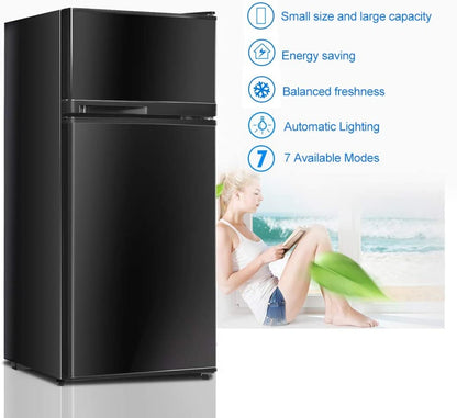 Compact Refrigerator, 2 Doors, Cold-Rolled Sheet, Black Refrigerators at Gallery Canada