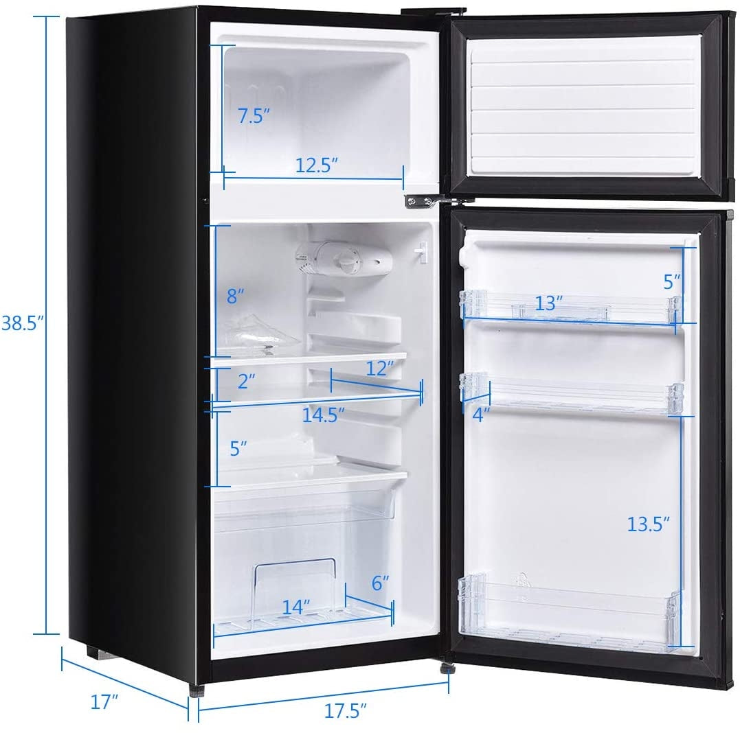 Compact Refrigerator, 2 Doors, Cold-Rolled Sheet, Black Refrigerators at Gallery Canada