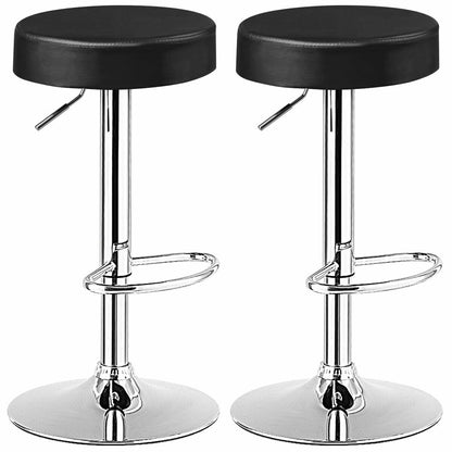 Set of 2 Adjustable Swivel Round Bar Stools, Black Bar Stools at Gallery Canada